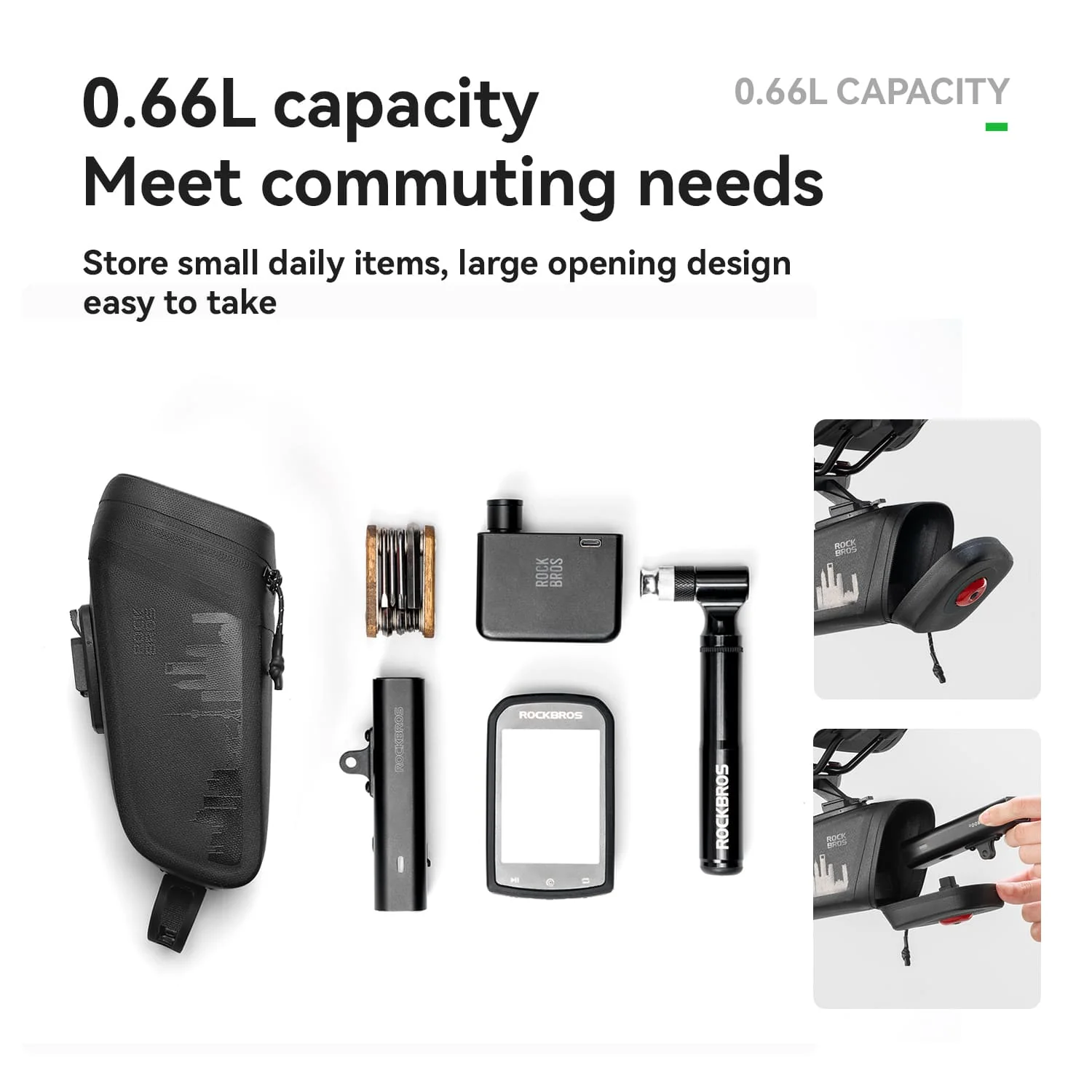 Waterproof Bike Saddle Bag with Rear Light - Image 4