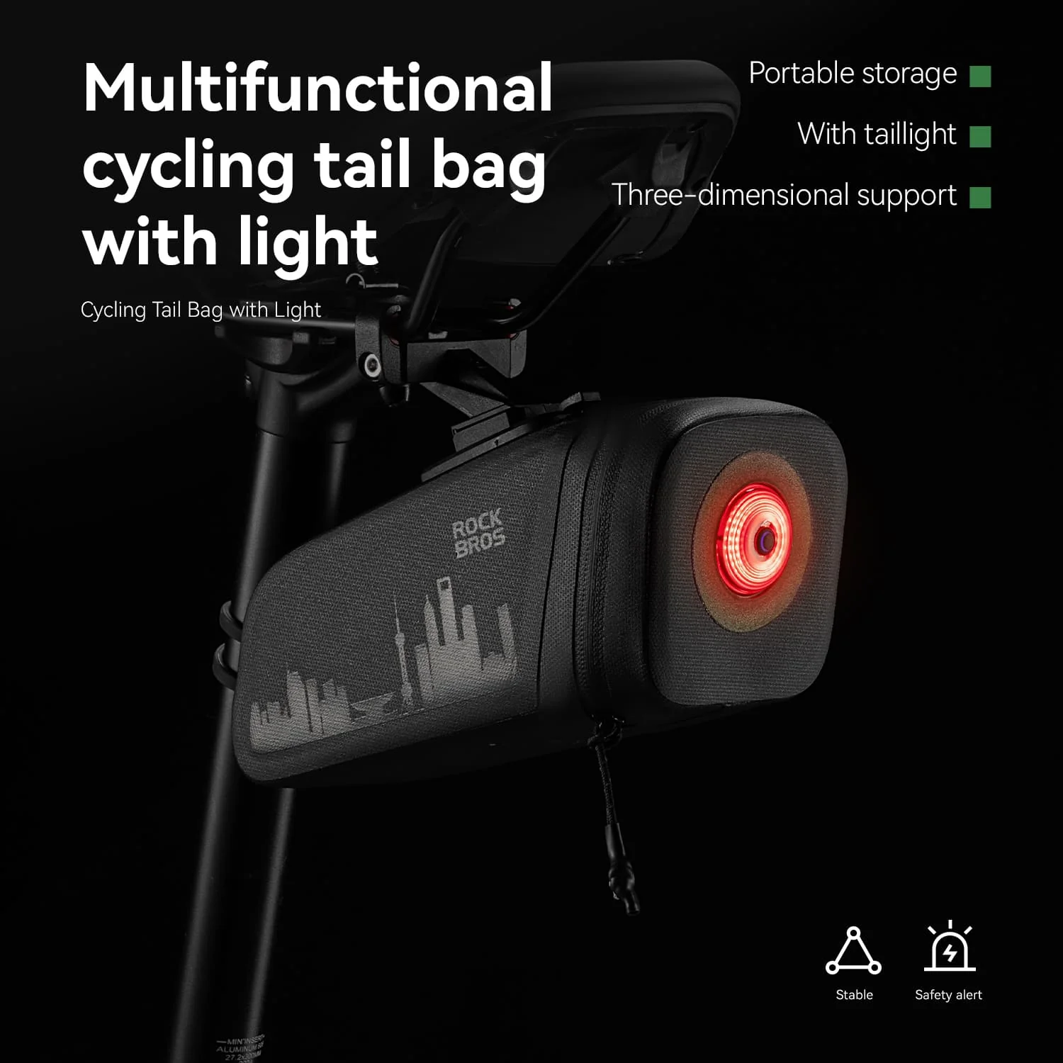 Waterproof Bike Saddle Bag with Rear Light - Image 7