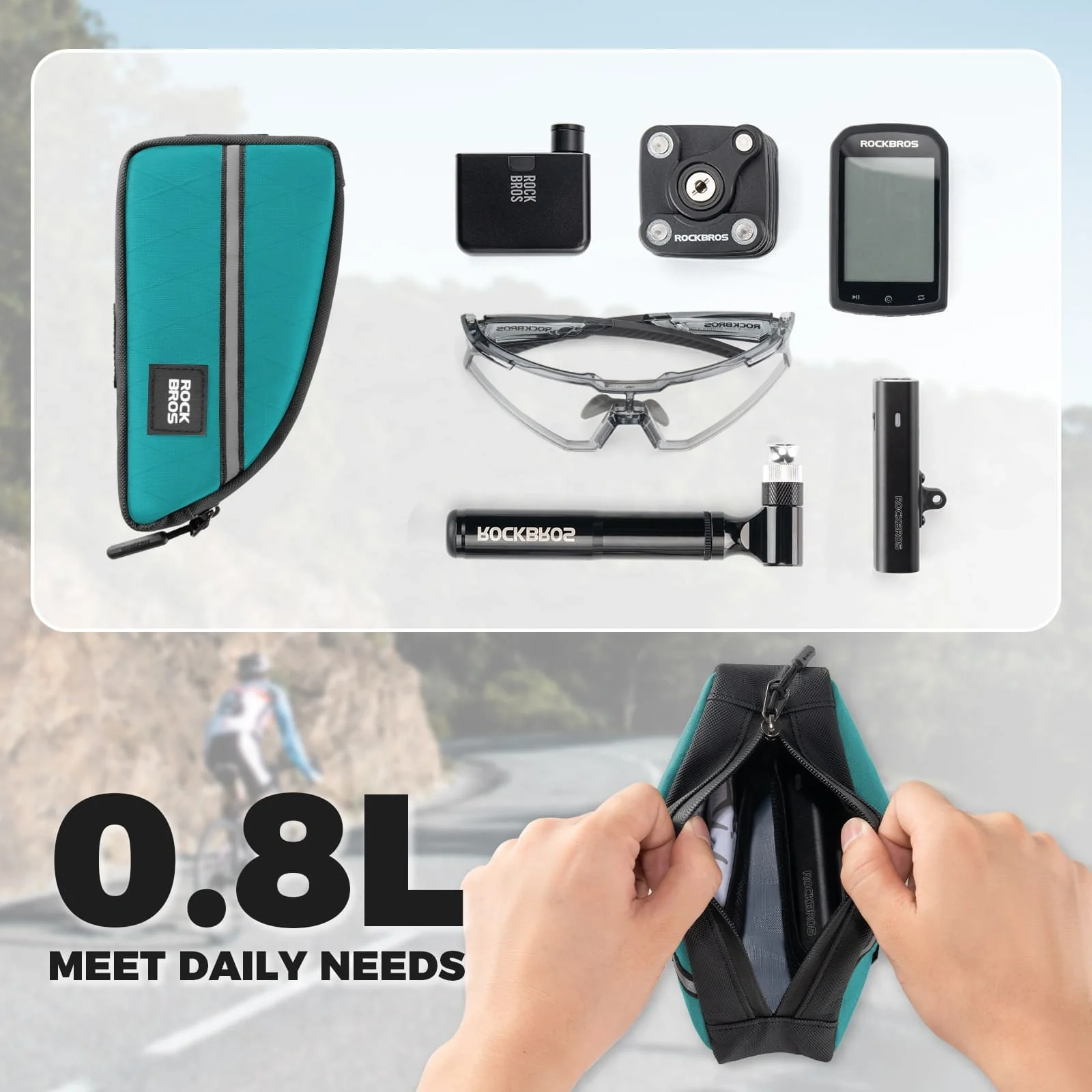 Waterproof Bike Top Tube Bag Nylon Frame 0.9L - Image 15