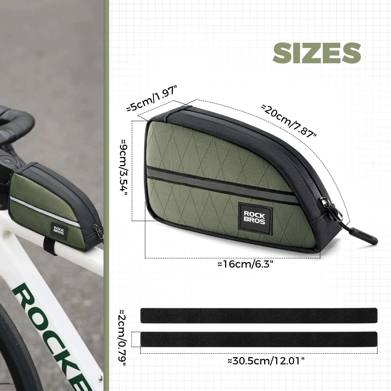Waterproof Bike Top Tube Bag Nylon Frame 0.9L - Image 20