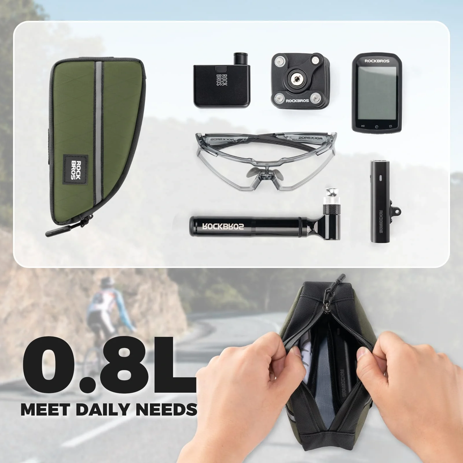 Waterproof Bike Top Tube Bag Nylon Frame 0.9L - Image 21
