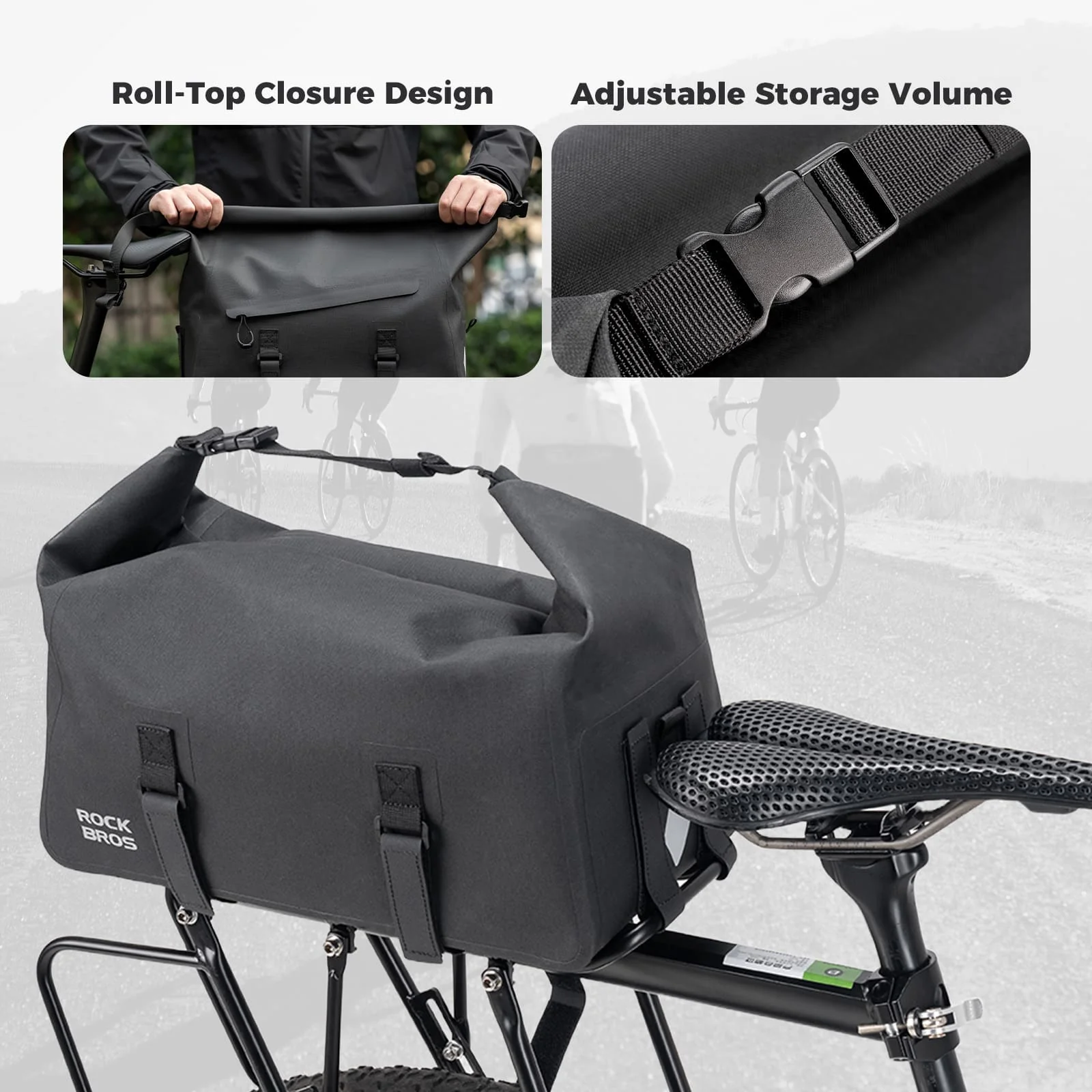 RideMate Bike Rear Rack Bag-16L - Image 9