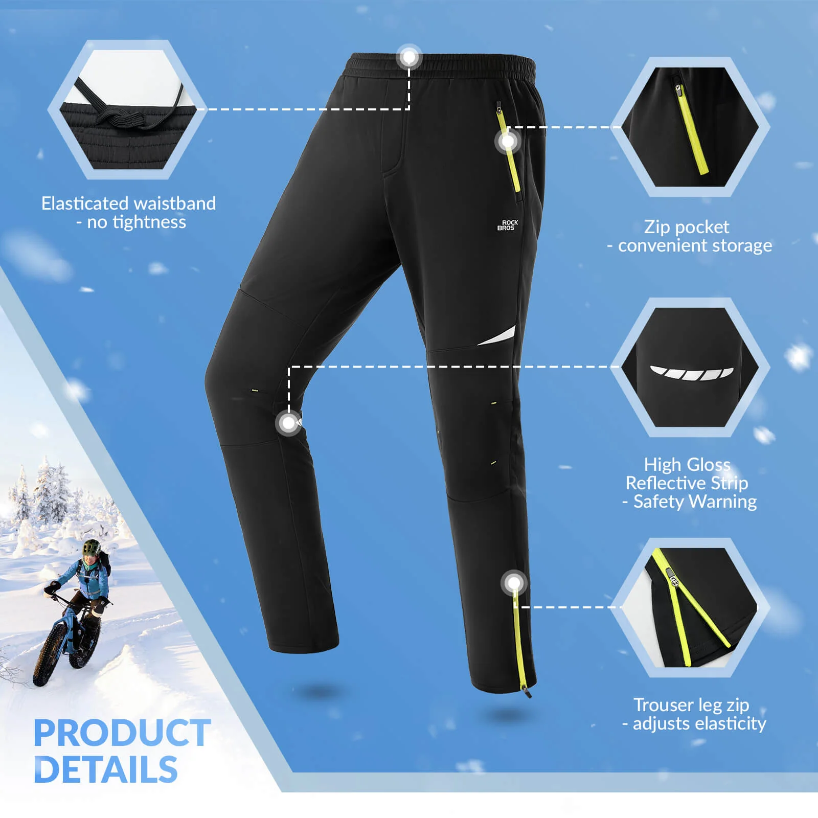 Unisex Windproof Thermal Cycling Pants - Image 5