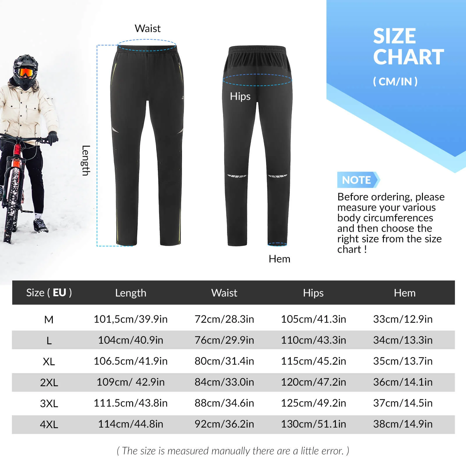 Unisex Windproof Thermal Cycling Pants - Image 7