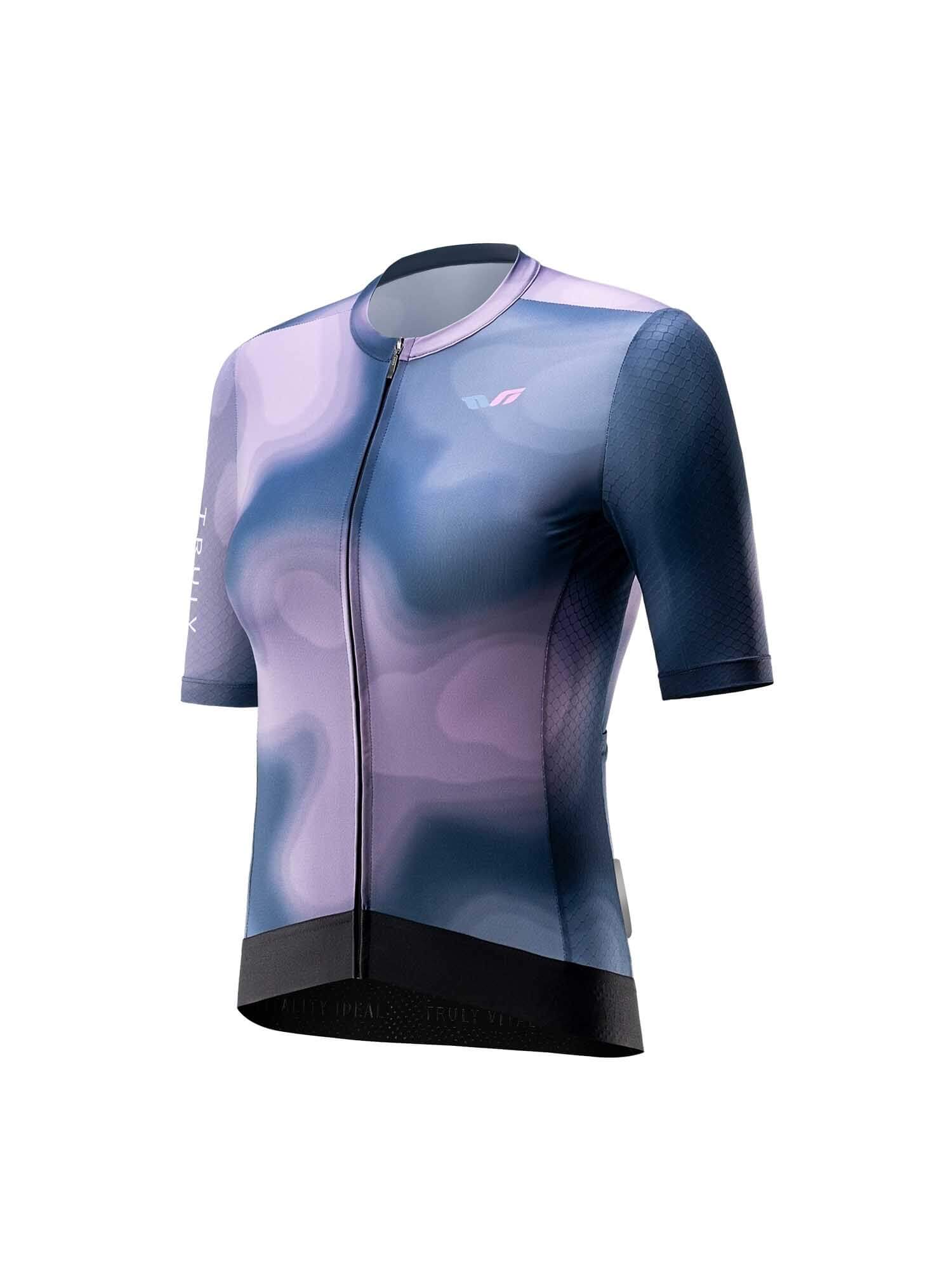 Women's TVI Short-Sleeve Cycling Jersey Gradient – Blue to Purple Gradient - Image 3